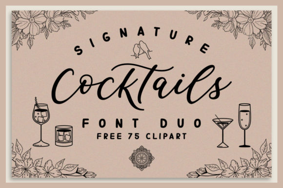 Signature Cocktails Duo: A Script Handwritten Font for Campaign Creativity